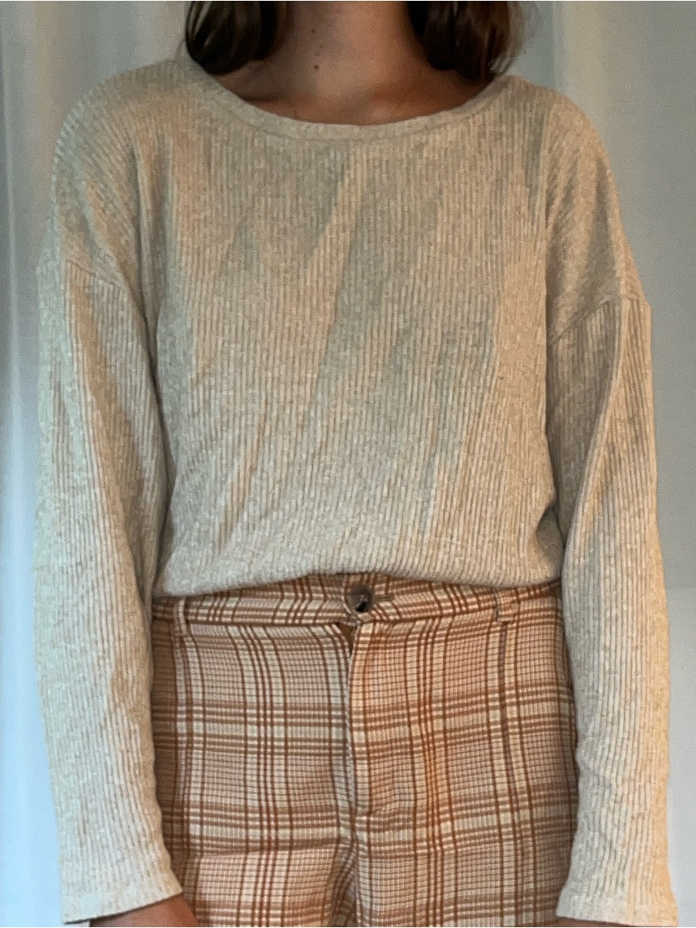 Women's Long Sleeve Knit Tee in Cream